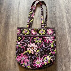 Vera Bradley Pink and Brown Floral Tote